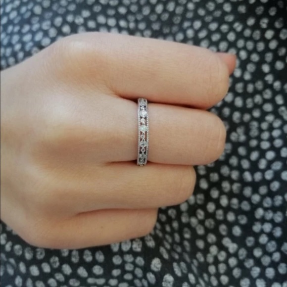 New 18k White Gold Plated Layered Stackable Ring - Picture 3 of 3